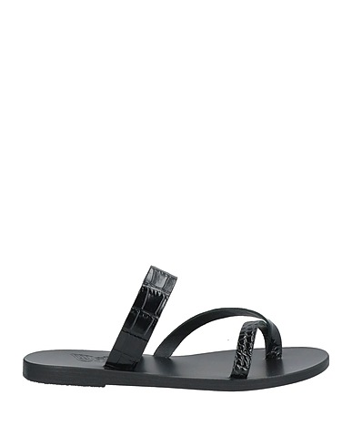 ANCIENT GREEK SANDALS Flip flops Black Leather