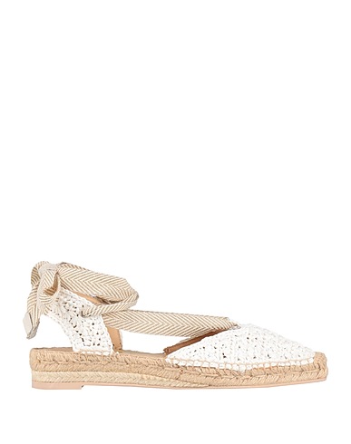 RAS Espadrilles White Natural raffia, Textile fibers