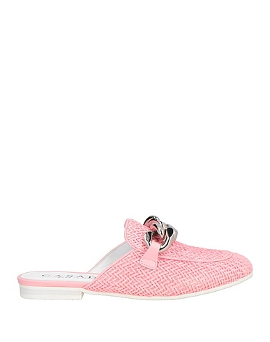 CASADEI Mules and clogs Pink Textile fibres