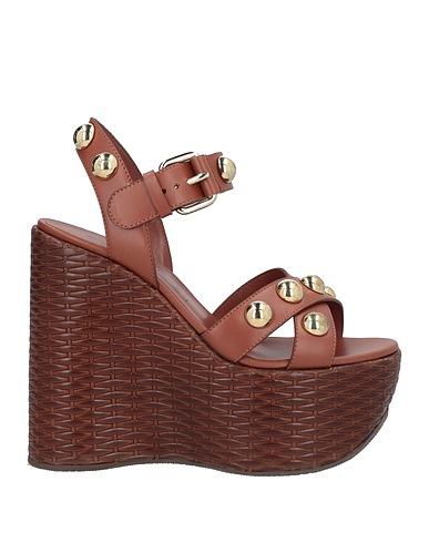 CASADEI Sandals Dark brown Leather