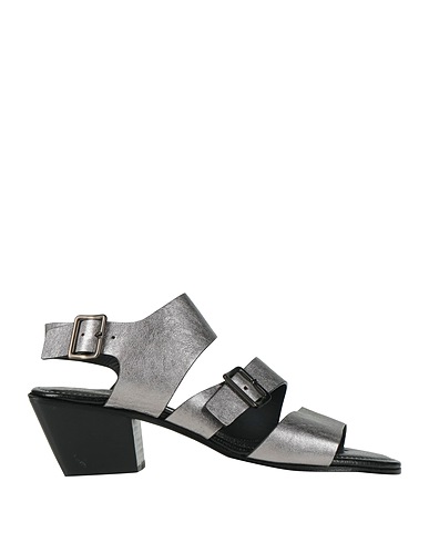 OPEN CLOSED SHOES Sandals Silver Leather