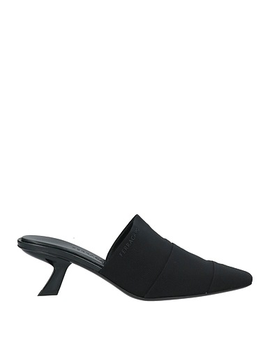 FERRAGAMO Mules and clogs NERO Textile fibers