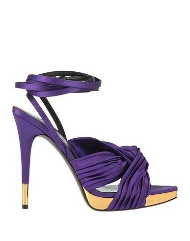 TOM FORD Sandali Viola Poliestere, Acciaio
