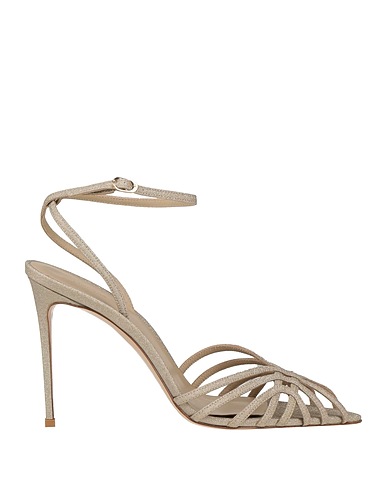 LE SILLA Sandals Platinum Textile fibers, Leather
