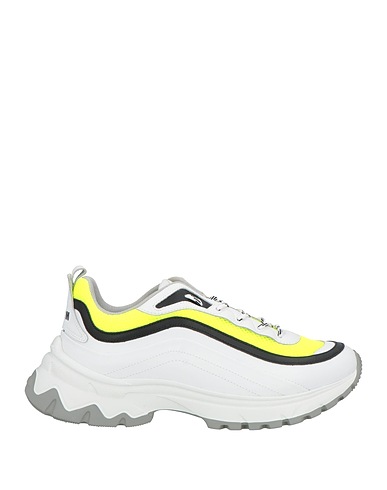 MSGM Sneakers White Leather, Textile fibers