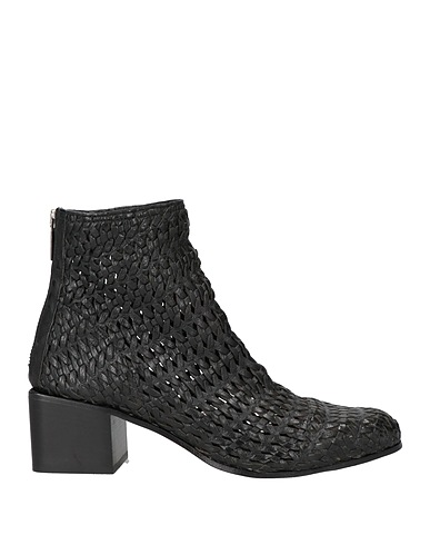 OPEN CLOSED SHOES Ankle boot Black Leather