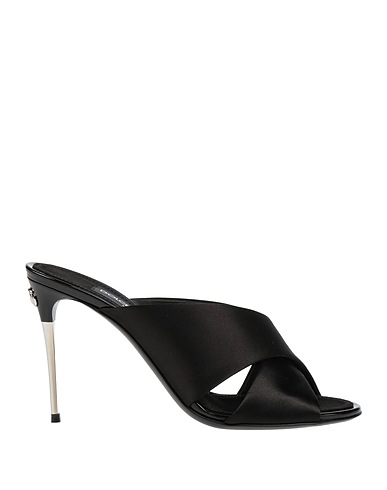 DOLCE&GABBANA Sandals Black 46% Viscose, 32% Calfskin, 22% Silk
