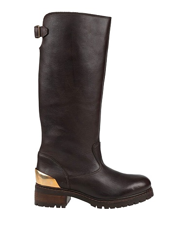 LOVE MOSCHINO Boots Dark brown Calfskin