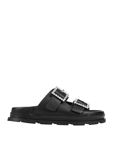 POLLINI Sandals Black Calfskin