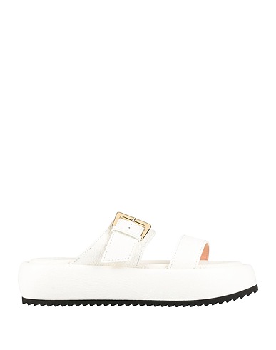 POLLINI Sandals White Leather