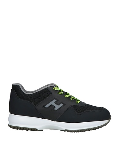 HOGAN Sneakers Black Leather, Textile fibres