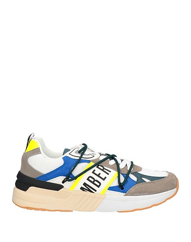 BIKKEMBERGS Sneakers White Leather, Textile fibres