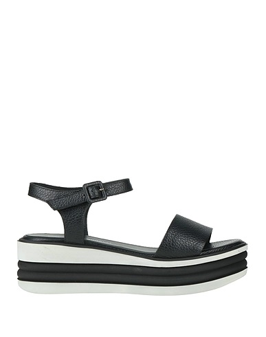 GIANMARCO SORELLI Sandals Black Leather