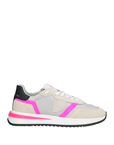 PHILIPPE MODEL Sneakers Hellgrau Leder, Gewebefasern