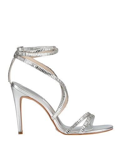 CECCONELLO Sandals Silver Textile fibers