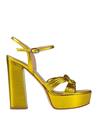 FRANCESCO SACCO Sandals Yellow Leather