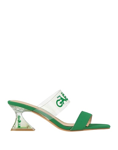 GAëLLE Paris Sandals Emerald green Textile fibres, PVC - Polyvinyl chloride