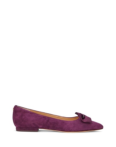 LAUREN RALPH LAUREN Ballet flats LONDYN BOW-TRIM SUEDE BALLET FLAT
 Plum 85% Sheepskin, 15% Textile fibers
