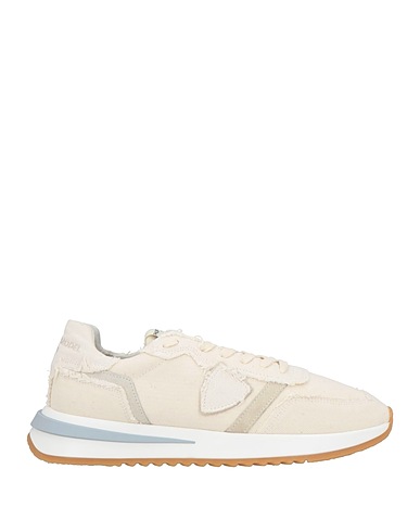 PHILIPPE MODEL Sneakers Cream Leather, Textile fibers