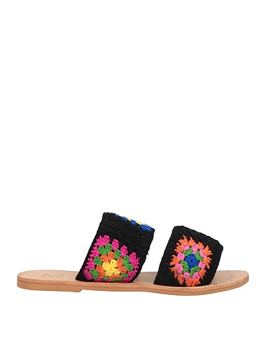 MANEBÍ Sandals Black Textile fibers