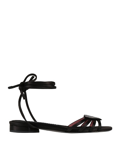 LES PETITS JOUEURS Sandali Nero Fibre tessili