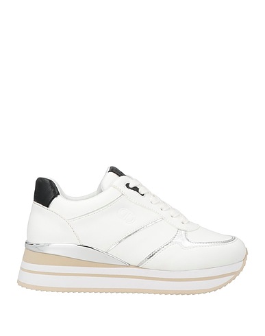 TWINSET Sneakers Silver Leather, Vegetable fibre