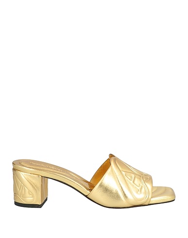MCQUEEN Sandals Gold Leather