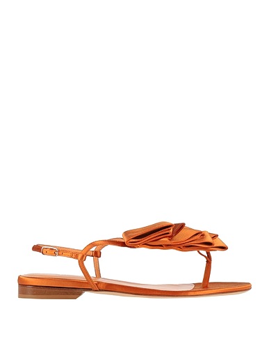 LELLA BALDI Flip flops Rust Textile fibres, Leather