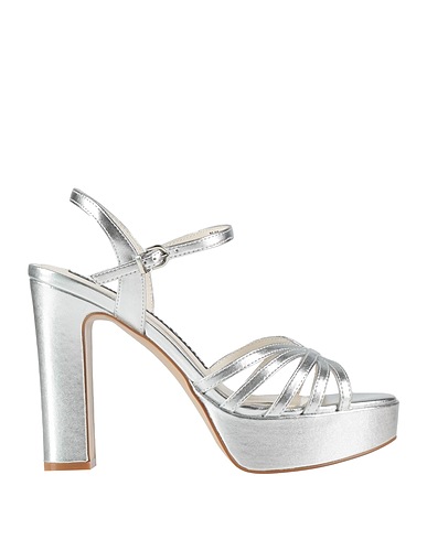 LUCIANO BARACHINI Sandals Silver Leather