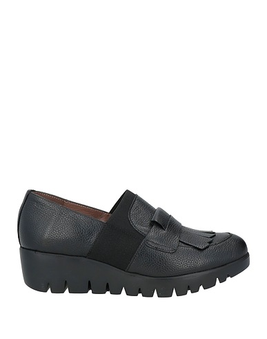 WONDERS Loafers Black Leather, Synthetic fibers