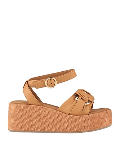 ALTRAOFFICINA Sandals Camel Leather