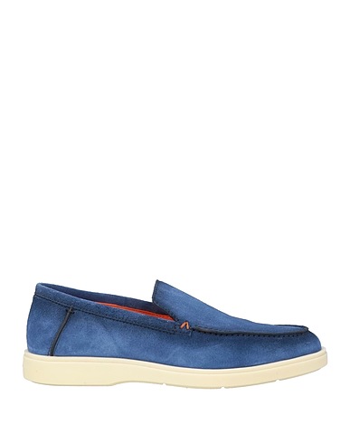 SANTONI Loafers Blue Leather