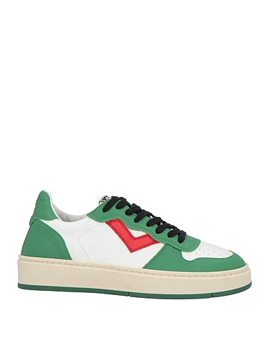 4B12 Sneakers Green Leather, Textile fibers