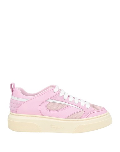 FERRAGAMO Sneakers Pink Leather, Textile fibres