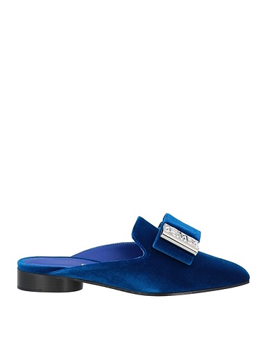 FERRAGAMO Mules and clogs Bright blue Textile fibres