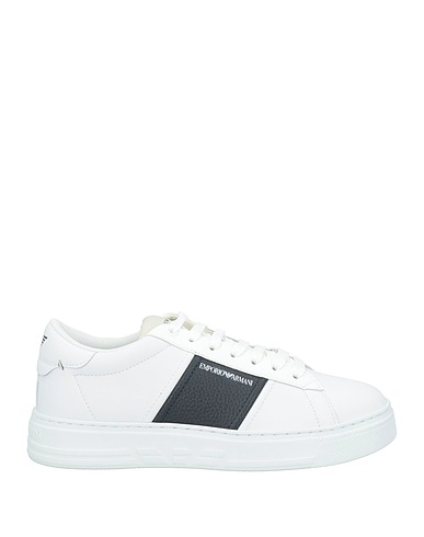 EMPORIO ARMANI Sneakers Off white Leather, Textile fibers