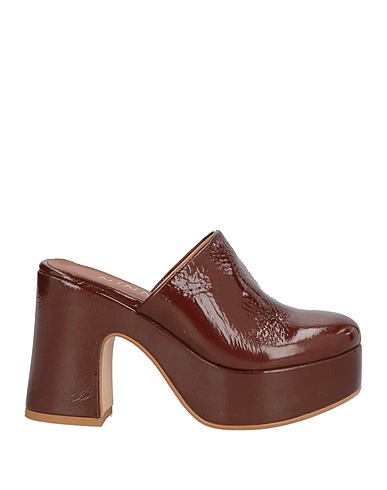 NINNI Mules and clogs Dark brown Leather