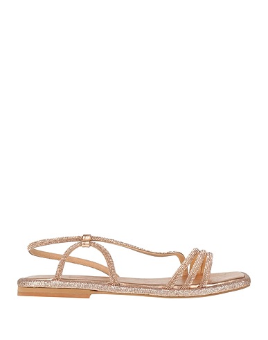 NILA & NILA Sandales TREND
 Or rose Fibres textiles, Cuir