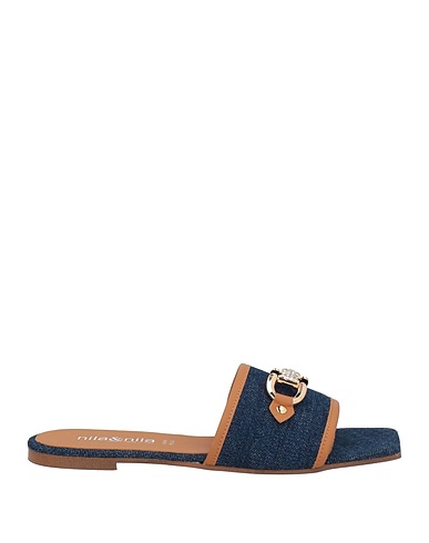 NILA & NILA Sandals Blue Textile fibres, Leather