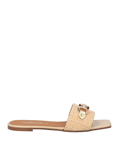 NILA & NILA Sandals Beige Synthetic raffia
