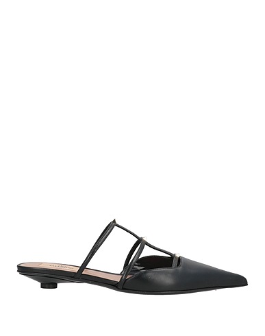 VALENTINO GARAVANI Mules and clogs Black Leather