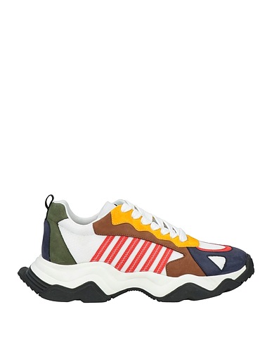 DSQUARED2 Sneakers White Calfskin, Textile fibers