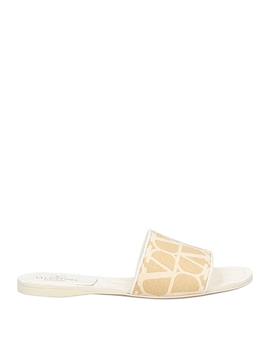 VALENTINO GARAVANI Sandalen BEIGE Gewebefasern, Leder