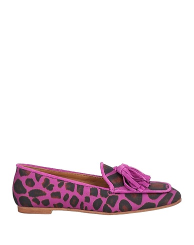 GIULIA NERI Mocassino Malva Fibre tessili, Pelle