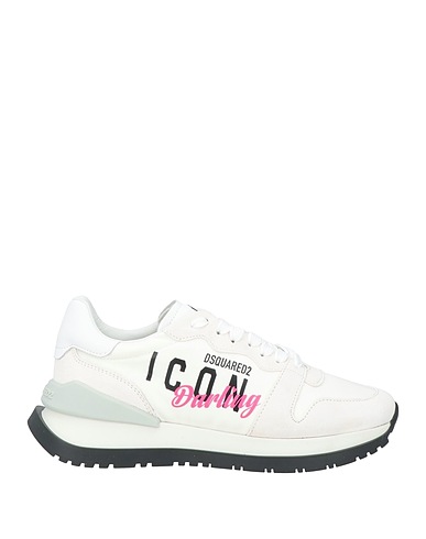 DSQUARED2 Sneakers White Leather, Textile fibers