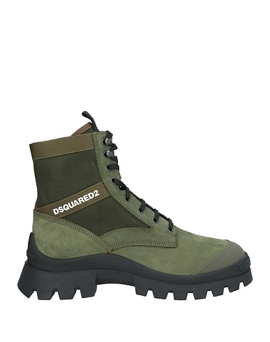 DSQUARED2 Ankle boot Military green Leather, Textile fibres