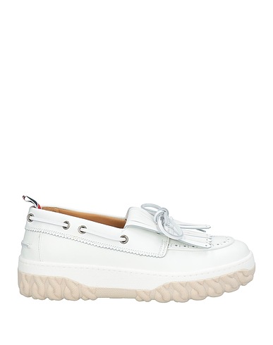 THOM BROWNE Loafers White Calfskin