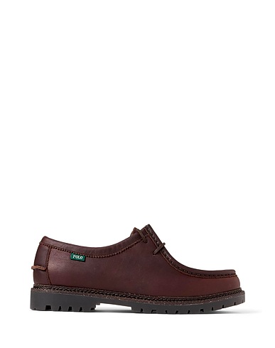 POLO RALPH LAUREN Schnürschuhe JETT LUG-SOLE LEATHER MOC-TOE SHOE
 Braun 100% Leder