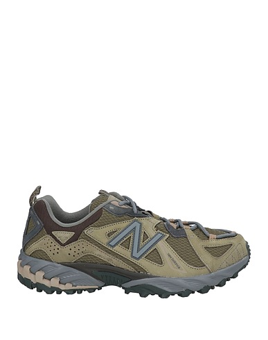 NEW BALANCE Sneakers Military green Leather, Textile fibres