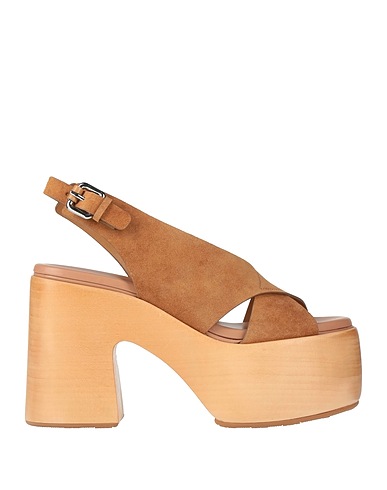 CASADEI Mules und Clogs Kamel Leder, Holz
